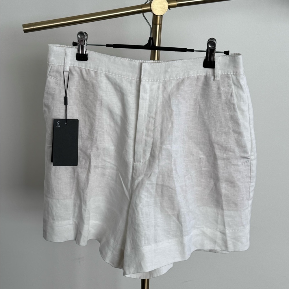 Massimo Dutti White Linen Shorts